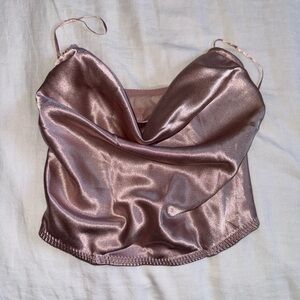 MISS LOLA - COWELNECK STRAPLESS SILK CORSET